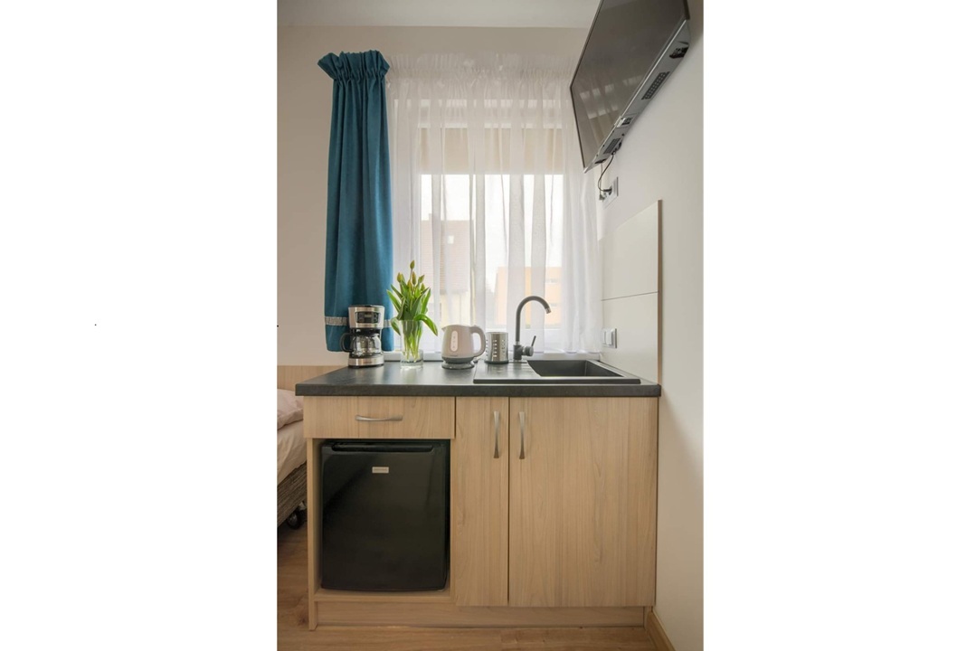 Widok na aneks kuchenny apartamentu nr 6